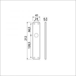 Ami 212/41 RH langschild aluminium rondhoek blind F2 223100