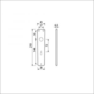 Ami 218/3 RH langschild aluminium rondhoek bontebaard BB 72 F2 223205