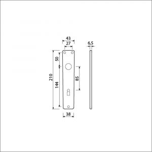 Ami 218/3 RH langschild aluminium rondhoek bontebaard BB 85 F2 223208