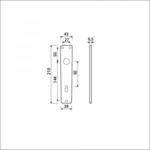 Ami 218/3 RH langschild aluminium rondhoek bontebaard BB 92 F2 223210