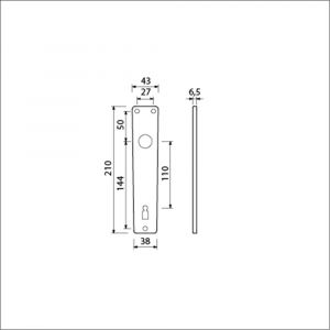 Ami 218/3 RH langschild aluminium rondhoek bontebaard BB 110 F2 223212