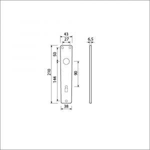 Ami 218/3 RH langschild aluminium rondhoek bontebaard BB 90 F2 223225