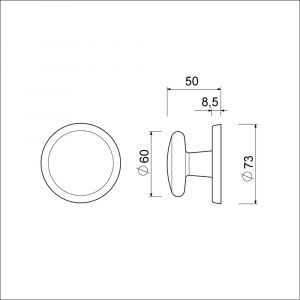 Ami 160/60 voordeurknop aluminium F1 310012