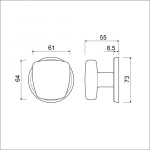 Ami 165/75 voordeurknop aluminium F2 310060