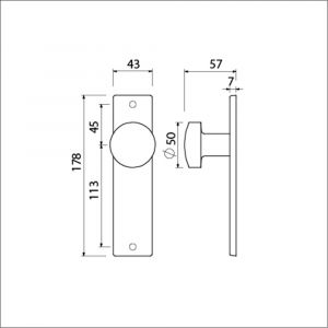 Ami 178/43 knopkortschild aluminium knop 169/50 vast kortschild 178/43 blind F1 322961