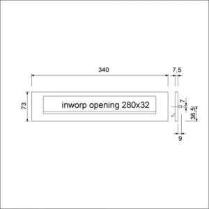 Ami TA briefplaat met valklep zonder veer aluminium F2 deurdikte 38-42 mm 400000