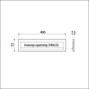 Ami DL 400 briefplaat met veer aluminium 400 mm F2 deurdikte 38-42 mm 400130