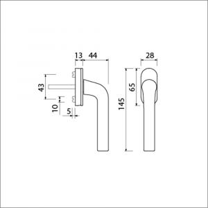 Ami 820 draai-kiep raamgreep 7x35 mm F1 ovaal 425621