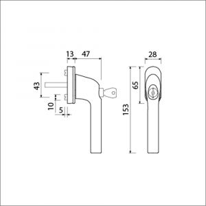 Ami VHB 822 draai-kiep raamgreep aluminium SKG** 7x40 mm F1 ovaal 425641