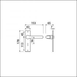 Ami KS 178/43-386 kruk-kruk garnituur deurkruk 386 Rota kortschild 178/43 sleutelgat SLG 56 F1 500112