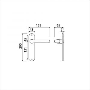 Ami LS 200/1/7-386 kruk-kruk garnituur deurkruk 386 Rota langschild 200/1/7 blind F1 500302