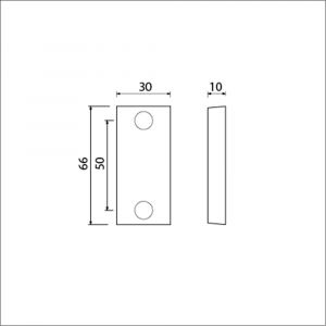 Ami 65/30 smalrozet aluminium gegoten blind R6.5 hartafstand 50 mm F1 510002