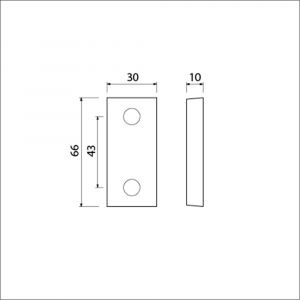 Ami 65/30 smalrozet aluminium gegoten blind R6.5 hartafstand 43 mm F1 510004