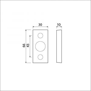 Ami 65/30 smalrozet aluminium gegoten krukgat R6.5 hartafstand 43 mm F1 510021