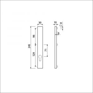 Ami 245/30 smalschild aluminium zonder krukgat profielcilinder PC 92 M5 F1 510610