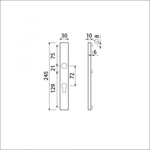 Ami 245/30 smalschild aluminium profielcilinder PC 72 M5 F1 510640