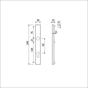 Ami 245/30 smalschild aluminium profielcilinder PC 92 M5 F1 510660