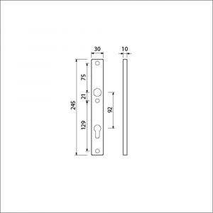 Ami 245/30 smalschild aluminium profielcilinder PC 92 R6,5 F1 510661