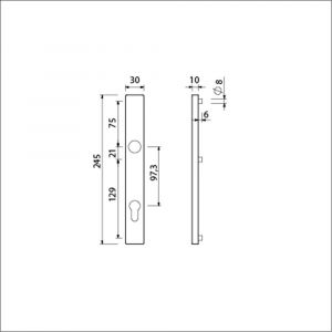 Ami 245/30 smalschild aluminium profielcilinder PC 97.3 M5 F1 510665