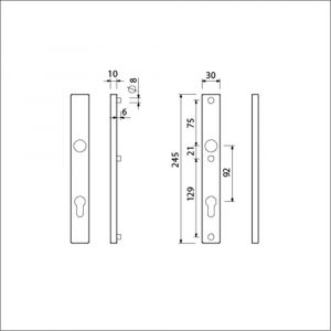 Ami 245/30 smalschild aluminium profielcilinder PC 92 1/2 M5 F1 510760