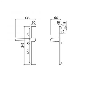 Ami 245/30-357 smalschild-kruk-kruk garnituur deurkruk 357 vastdraaibaar 245/30 blind M5 F1 511631