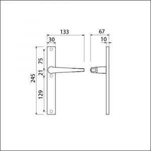 Ami 245/30-357 smalschild-kruk-kruk garnituur deurkruk 357 vastdraaibaar 245/30 blind R6.5 F1 511632