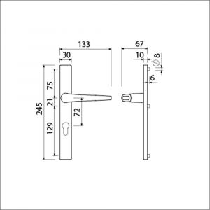 Ami 245/30-357 smalschild-kruk-kruk garnituur deurkruk 357 vastdraaibaar 245/30 profielcilinder PC 72 M5 F1 511641