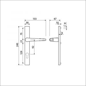 Ami 245/30-357 smalschild-kruk-kruk garnituur deurkruk 357 vastdraaibaar 245/30 profielcilinder PC 92 M5 F1 511660