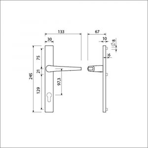 Ami 245/30-357 smalschild-kruk-kruk garnituur deurkruk 357 vastdraaibaar 245/30 profielcilinder PC 97.3 M5 F1 511665