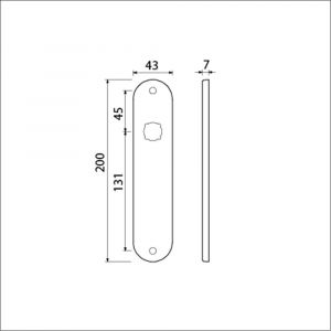 Ami 200/1/7 langschild aluminium Archi Design blind Irox 620100