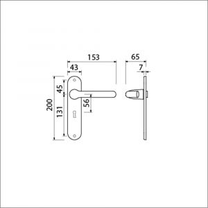 Ami 200/1/7-386 kruk-kruk garnituur deurkruk 386 Rota langschild 200/1/7 sleutelgat SLG 56 Irox Archi Design 620512