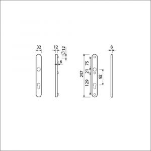 Ami VHB 257/32/2 veiligheidssmalschild SKG** Archi Design ovaal VHB 257/32/2 buiten en binnen profielcilinder PC 92 Irox deurdikte 53-57 mm 622519