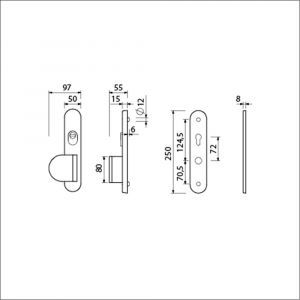 Ami VHB 250/15 KT senioren veiligheidslangschild SKG*** kerntrekbeveiliging Archi Design ovaal omkeer VHB 250/50/1 KT 72 omkeer deurduwer 90/83 links en zonder deurkruk Irox deurdikte 38-42 mm 623194