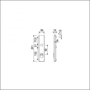 Ami VHB 250/15 KT veiligheidslangschild SKG*** kerntrekbeveiliging ovaal buitenlangschild 250/50/15 KT 92 F1 656009