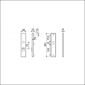 Ami VHB 250/15 KT veiligheidslangschild SKG*** kerntrekbeveiliging ovaal VHB 250/50/15 buiten KT 72 en binnen blind F1 deurdikte 53-57 mm 656145