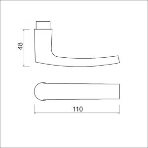 Ami 332 deurkruk aluminium deurdikte 38-42 mm zwart RAL 9005 structuur finish 739000