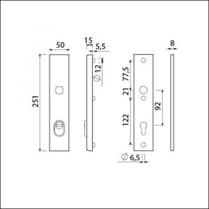 Ami VHB 251/15 KT veiligheidslangschild SKG*** kerntrekbeveiliging VHB 251/50/15 buiten KT 92 binnen profielcilinder PC 92 zwart deurdikte 38-42 mm 739730