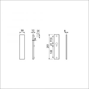 Ami VHB 251/50 veiligheidslangschild SKG*** VHB 251/50 buiten geheel blind binnen blind F2 deurdikte 38-42 mm 800022