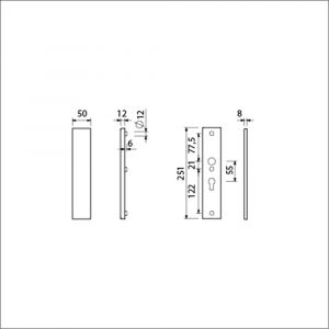 Ami VHB 251/50 veiligheidslangschild SKG*** VHB 251/50 buiten geheel blind binnen profielcilinder PC 55 F2 deurdikte 38-42 mm 800024