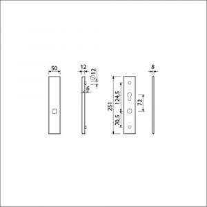 Ami VHB 251/50 senioren veiligheidslangschild SKG** omkeer VHB 251/50 buiten blind omkeer binnen profielcilinder PC 72 omkeer F2 2 GTS deurdikte 53-57 mm 800086