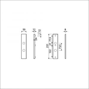 Ami VHB 251/50 veiligheidslangschild SKG*** VHB 251/50 buiten en binnen RC 22,5-73.5 F2 deurdikte 38-42 mm 800181