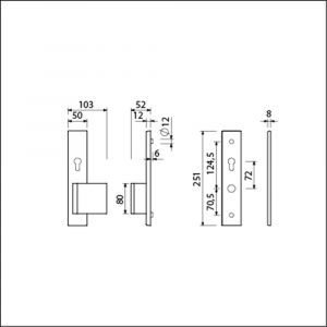 Ami VHB 251/50-90/80 senioren veiligheidsvoordeur-duwerlangschildgarnituur SKG** omkeer VHB 251/50 profielcilinder PC 72 omkeer deurduwer 90/80 rechts en profielcilinder PC 72 omkeer F2 zonder deurkruk deurdikte 38-42 mm 802501