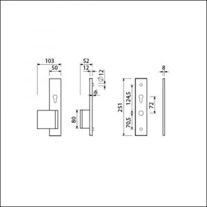 Ami VHB 251/50-90/80 senioren veiligheidsvoordeur-duwerlangschildgarnituur SKG** omkeer VHB 251/50 profielcilinder PC 72 omkeer deurduwer 90/80 links F2 en profielcilinder PC 72 omkeer zonder deurkruk deurdikte 38-42 mm 802551