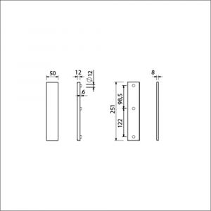 Ami VHB 251/50 veiligheidslangschild SKG*** VHB 251/50 buiten en binnen geheel blind F1 deurdikte 38-42 mm 803001