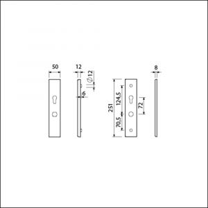 Ami VHB 251/50 senioren veiligheidslangschild SKG** omkeer VHB 251/50 buiten en binnen F1 profielcilinder PC 72 omkeer 2 GTS deurdikte 38-42 mm 803163