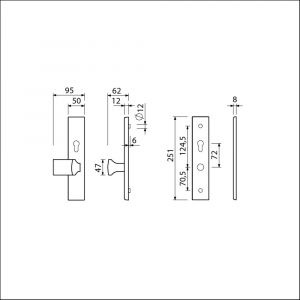 Ami VHB 251/50-144 senioren veiligheidsvoordeur-knoplangschildgarnituur SKG** omkeer VHB 251/50 profielcilinder PC 72 omkeer knop Varo 144 F1 profielcilinder PC 72 omkeer en zonder deurkruk deurdikte 38/45 804750