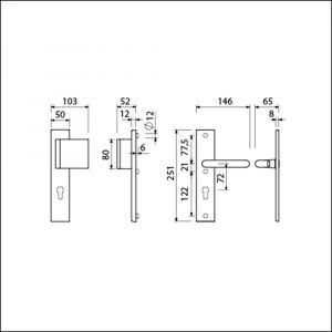 Ami VHB 251/50-90/80-379 veiligheidsvoordeur duwer-kruk Rotaveer langschildgarnituur SKG*** VHB 251/50 profielcilinder PC 72 deurduwer 90/80 rechts F1 en deurkruk 379 Rota 251/50 profielcilinder PC 72 deurdikte 38-42 mm 809600