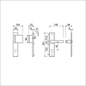 Ami VHB 251/50-90/80-379 veiligheidsvoordeur duwer-kruk Rotaveer langschildgarnituur SKG*** VHB 251/50 profielcilinder PC 92 deurduwer 90/80 rechts F1 en deurkruk 379 Rota 251/50 profielcilinder PC 92 deurdikte 38-42 mm 809700