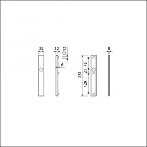 Ami VHB 251/32 veiligheidssmalschild SKG** VHB 251/32 buiten en binnen blind F1 deurdikte 53-57 mm 811000