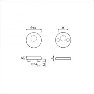 Ami VHB rond rozet veiligheidsrozet SKG*** VHB rozet rond RC 22,5 F1 deurdikte 38-42 mm 816125